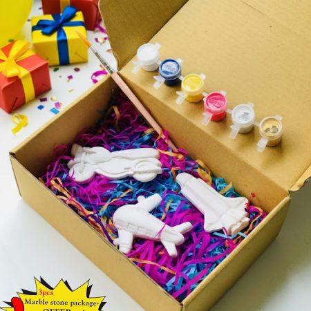 Marble Stone Creative Activity Kit Box (3pcs shapes) Colouring set-with Colours