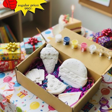 Marble Stone Creative Activity Kit Box (5pcs shapes) Colouring set-with Colours