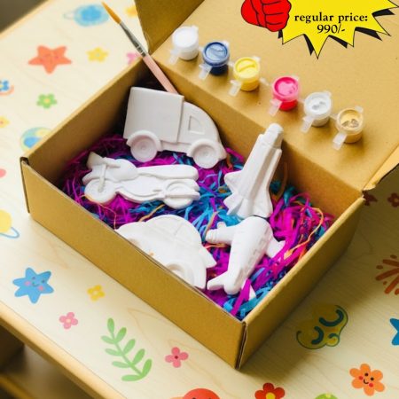 Marble Stone Creative Activity Kit Box (5pcs shapes) Colouring set-with Colours