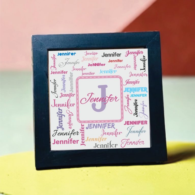 Customizable Name Glass Frame with Alphabets
