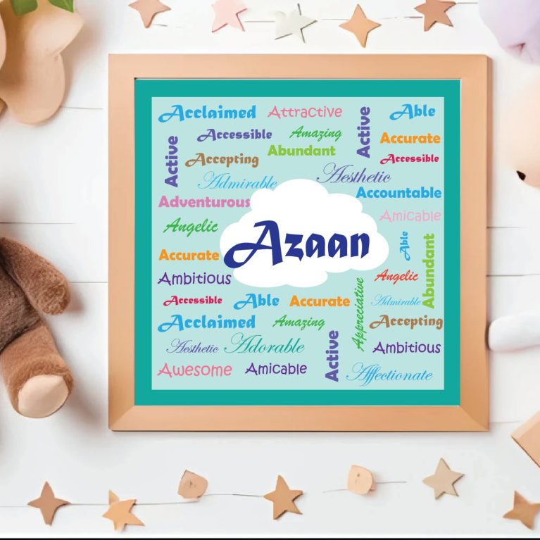 Adjective Glass Frame with alphabet 'A'