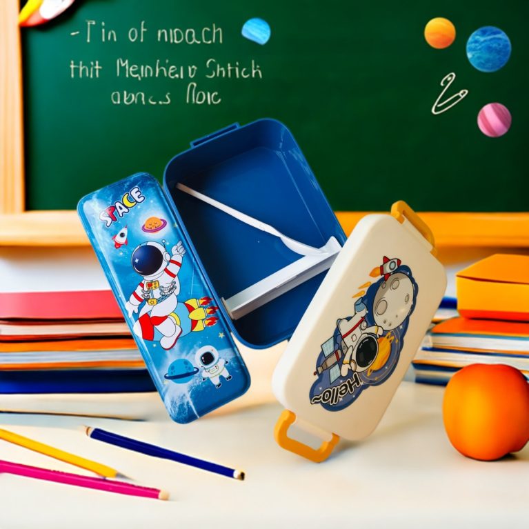 Astronaut Spaceship Tiffin & Pencil Box Combo