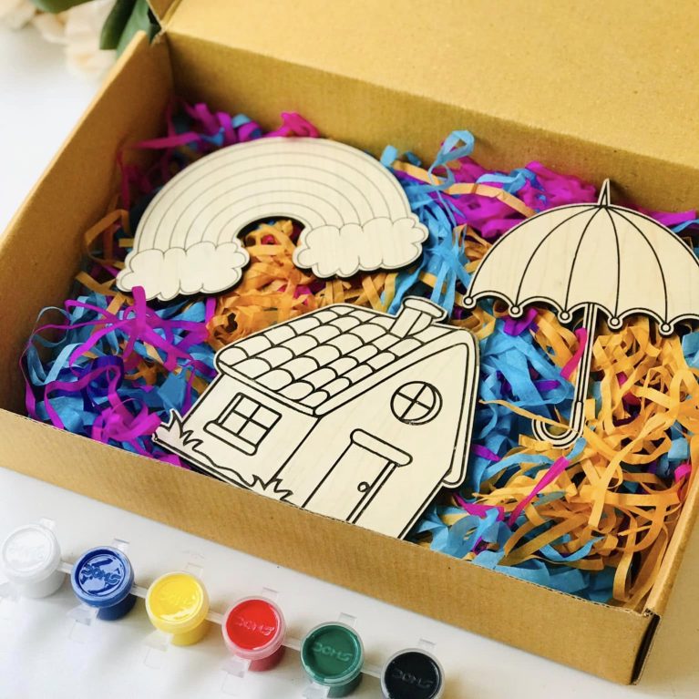 3 Chips Wooden Series Colouring set-with Colours