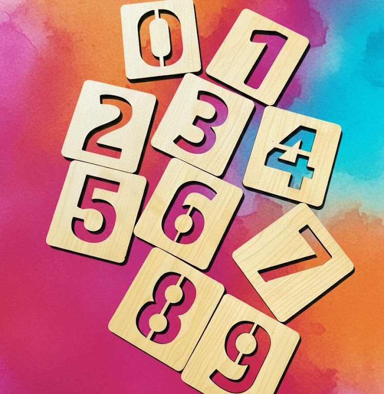 Wooden Numeric Number(0-9, ০-৯) Tracing set