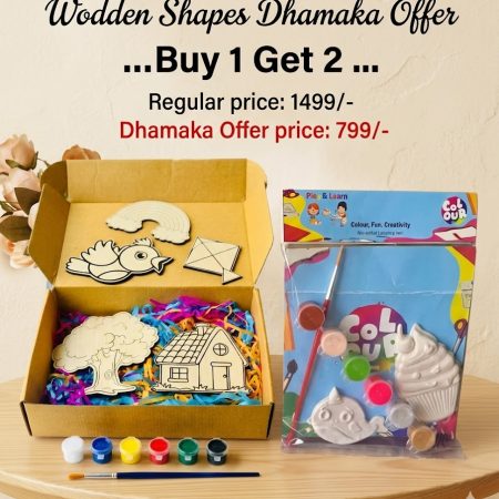Wooden Activity Kit Box-Buy 1 Package get 2 marble stone shapes Free