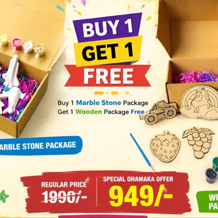 Buy 1 Marble Stone Package & Get 1 Wooden Colouring Combo Package FREE