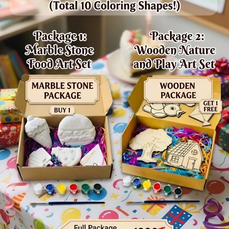 Buy 1 Marble Stone Package & Get 1 Wooden Colouring Combo Package FREE