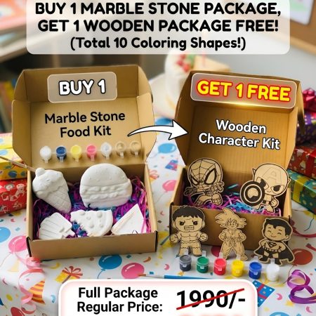 Buy 1 Marble Stone Package & Get 1 Wooden Colouring Combo Package FREE