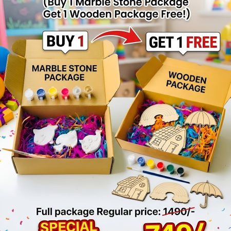 Buy 1 Marble Stone Package & Get 1 Wooden Colouring Combo Package FREE