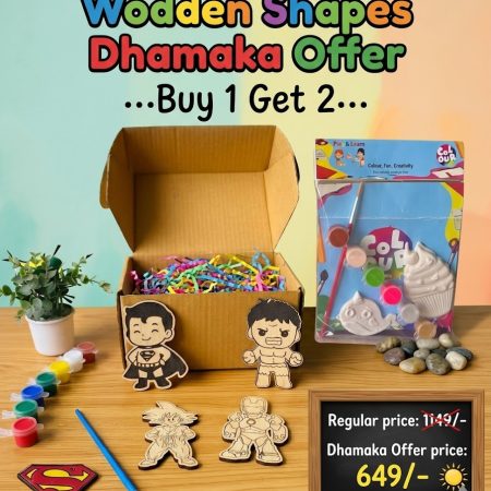 Wooden Activity Kit Box-Buy 1 Package get 2 marble stone shapes Free