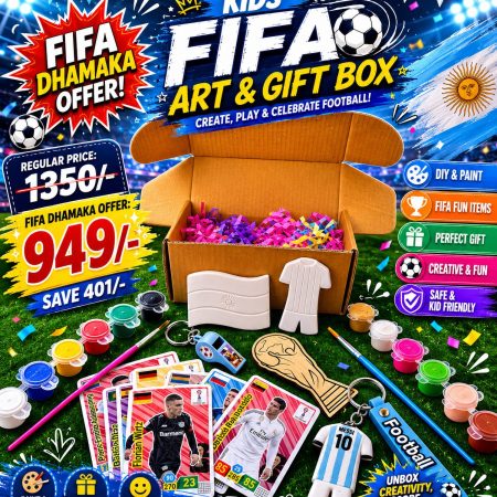FIFA Kids Art & Gift Box – Argentina version- DIY Paint & Football Fun Kit for Kids