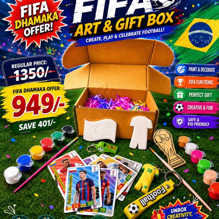 FIFA Kids Art & Gift Box –Brazil Version- DIY Paint & Football Fun Kit for Kids